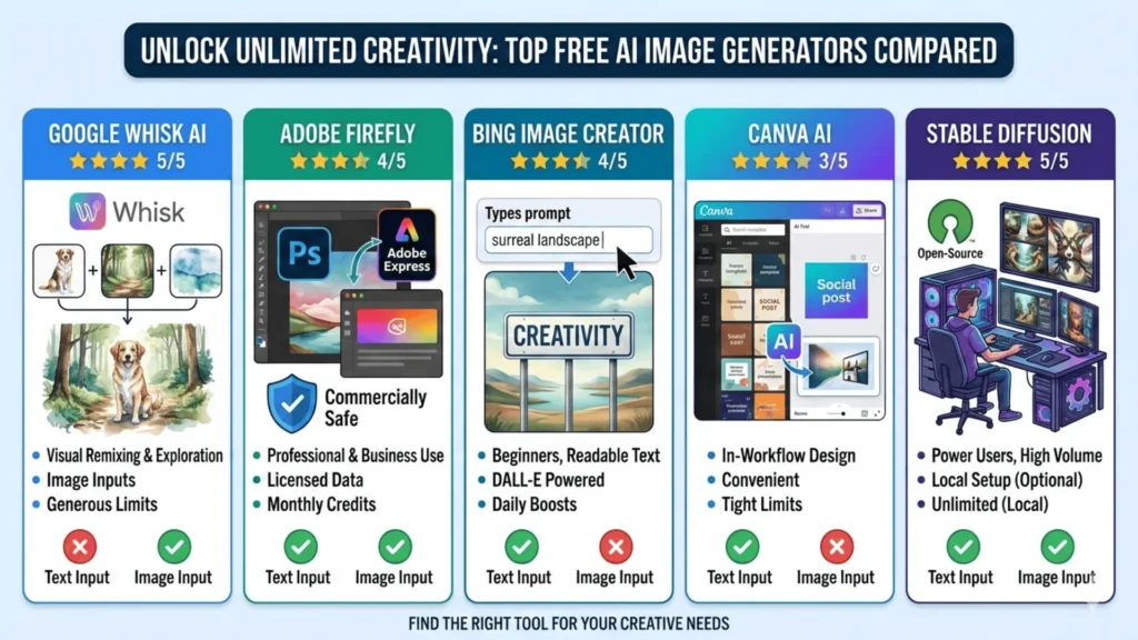 Unlock Unlimited Creativity: The Best Free AI Image Generators Right Now 2 AI image generators compared